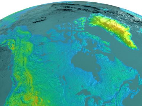 Earth Water 3D Globe Heightmap Shade 3D Model
