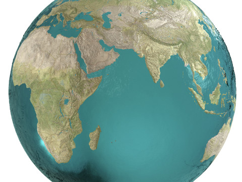 Earth Water 3D Globe Geographic 3D Model