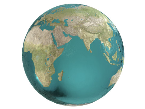 Earth Water 3D Globe Geographic Modello 3D