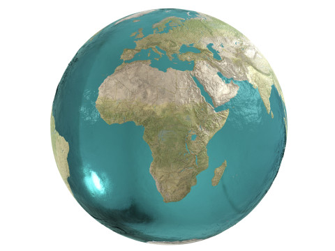 Earth Water 3D Globe Geographic Modello 3D