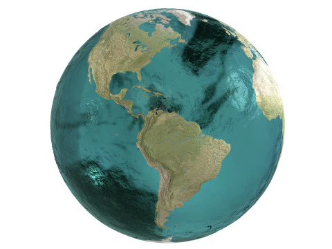 Earth Water 3D Globe Geographic 3D Model