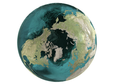 Earth Water 3D Globe Geographic Modello 3D