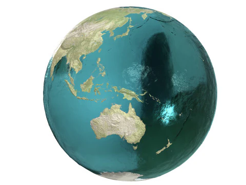 Earth Water 3D Globe Geographic 3D Model