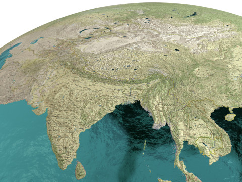 Earth Water 3D Globe Geographic Modello 3D