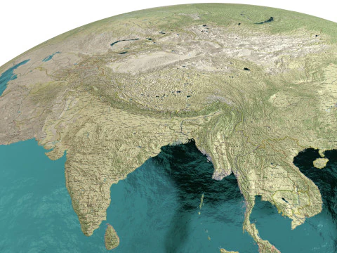 Earth Water 3D Globe Geographic 3D Model