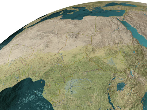 Earth Water 3D Globe Geographic Modello 3D