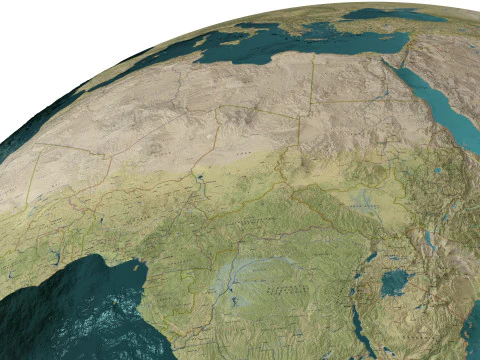 Earth Water 3D Globe Geographic 3D Model