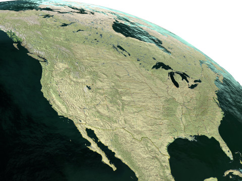 Earth Water 3D Globe Geographic Modello 3D