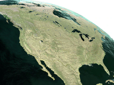 Earth Water 3D Globe Geographic 3D Model
