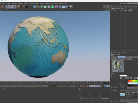 Earth Water 3D Globe Geographic 3D Model