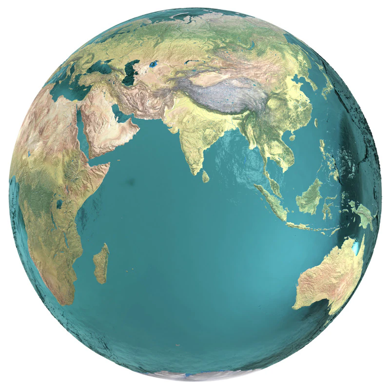 Earth Water 3D Globe Physical 3D Model .c4d .max .obj .3ds .fbx .stl .blend 