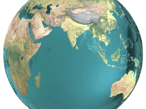 Ziemia Woda 3D Kula Fizyczna Model 3D