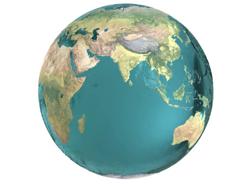 Earth Water 3D Globe Physical 3D Model