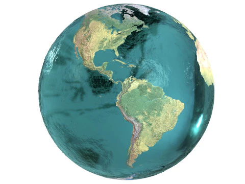 Earth Water 3D Globe Physical 3D Model