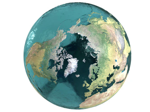 Earth Water 3D Globe Physical 3D Model