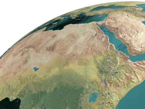Earth Water 3D Globe Physical Modello 3D