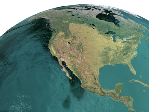 Earth Water 3D Globe Physical 3D Model