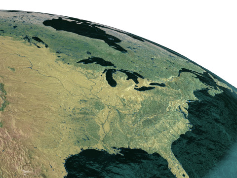 Earth Water 3D Globe Physical Modello 3D