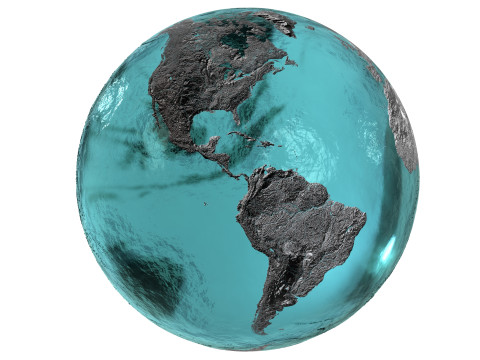 Earth Water 3D Globe Hillshade 3D Model