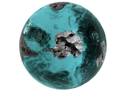 Earth Water 3D Globe Hillshade 3D Model