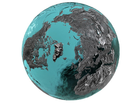 Earth Water 3D Globe Hillshade 3D Model