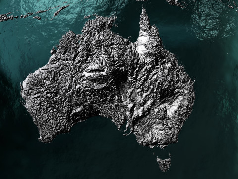 Earth Water 3D Globe Hillshade 3D Model