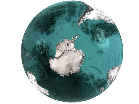Earth Water 3D Globe Contours Full 3D Model