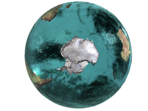 Earth Water 3D Globe Contours Map 3D Model