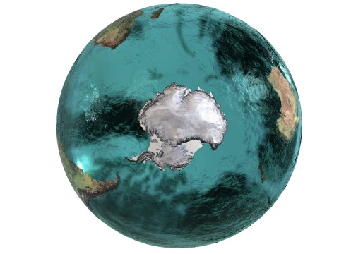 Earth Water 3D Globe Contours Map 3D Model