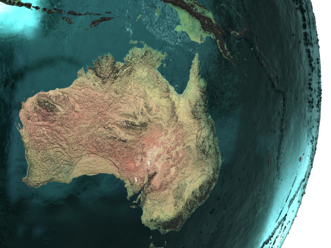 Earth Water 3D Globe Contours Map 3D Model