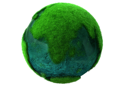 Earth Water Globe Grass 3D Model