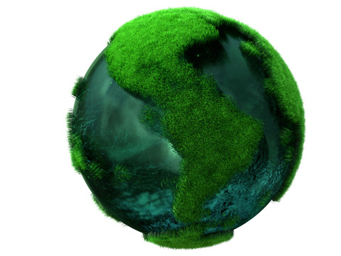 Earth Water Globe Grass 3D Model