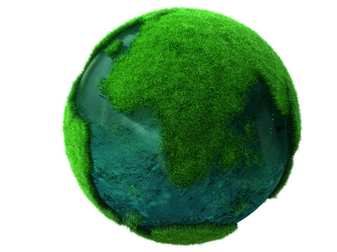 Earth Water Globe Grass 3D Model