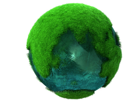 Earth Water Globe Grass 3D Model