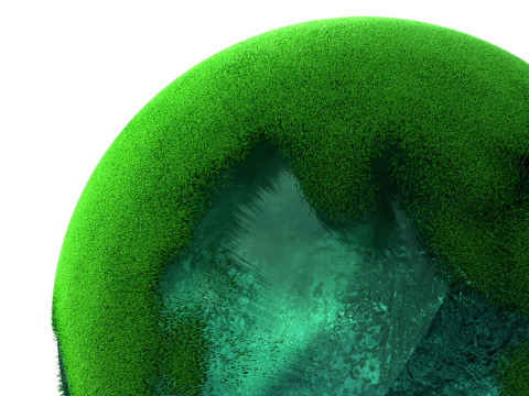 Earth Water Globe Grass 3D Model