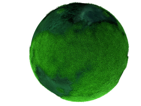 Earth Water Globe Grass 3D Model