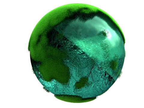 Earth Water Globe Grass 3D Model