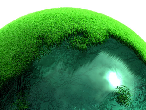 Earth Water Globe Grass 3D Model