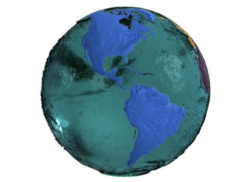 Earth Water 3D Globe Continents 3D Model