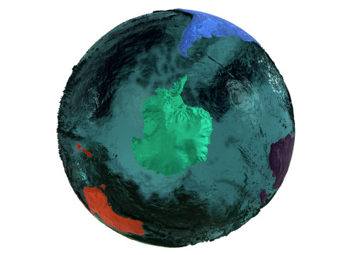 Earth Water 3D Globe Continents 3D Model