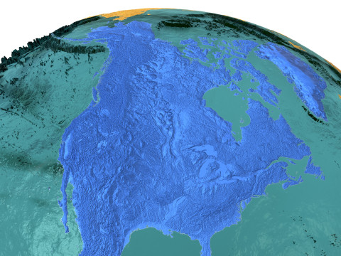 Earth Water 3D Globe Continents 3D Model