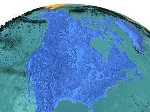 Earth Water 3D Globe Continents 3D Model