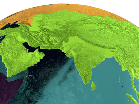 Earth Water 3D Globe Continents 3D Model