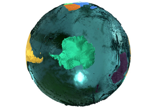 Earth Water 3D Globe Regions 3D Model