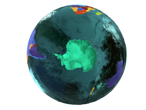 Earth Water 3D Globe Countries with Names 3D Model