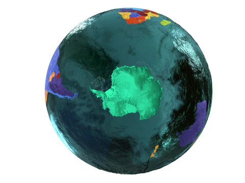 Earth Water 3D Globe Countries with Names 3D Model