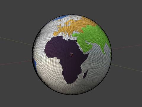 Earth Water 3D Globe Countries with Names 3D Model