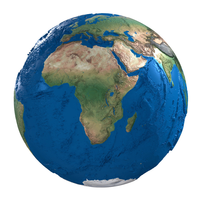 Earth No Cloud Globe 3D Model .c4d .max .obj .3ds .fbx .stl .blend