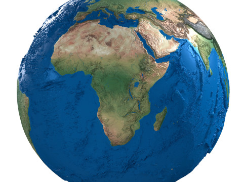 Earth No Cloud Globe 3D Model