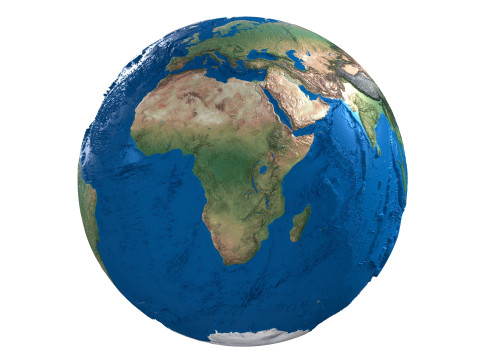 Earth No Cloud Globe 3D Model